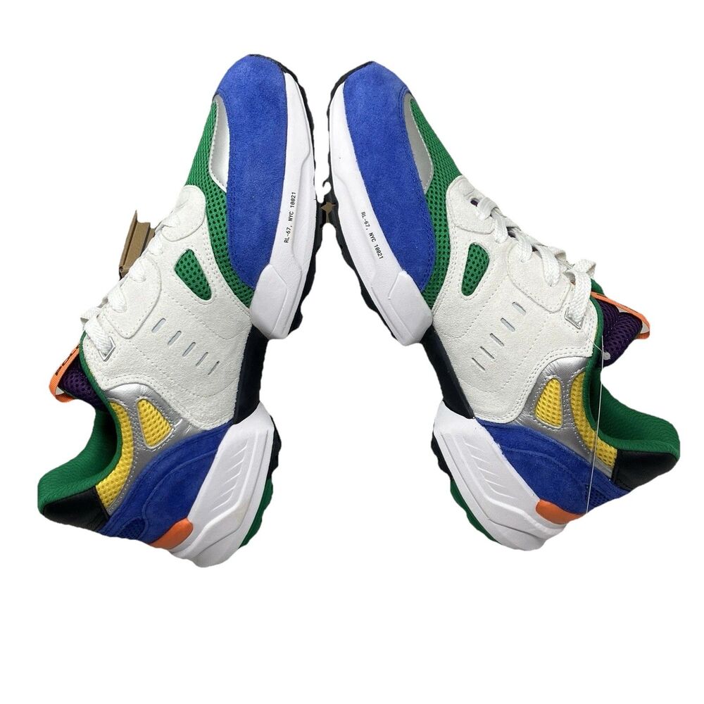 Polo Ralph Lauren Sneakers Womens 12.5 Colorblock Suede Leather Lifestyle Jogger - Picture 8 of 10